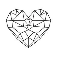 Diamond heart - low poly vector N2