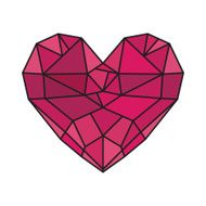 Diamond heart - low poly vector N3