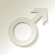Mars symbol white on a background