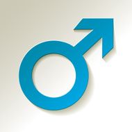 Mars symbol blue on a white background