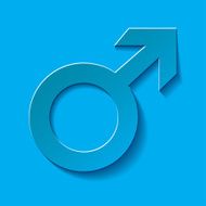 Mars symbol blue on a background