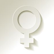 Venus vector symbol with shadow white