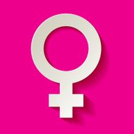 Venus symbol white on a pink background