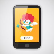 Valentine's Day cupid flat icon with long shadow eps10 N3