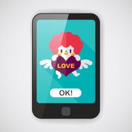 Valentine's Day cupid flat icon with long shadow eps10 N7