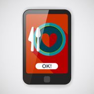 Valentine's Day dinner flat icon with long shadow eps10