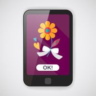 Valentine's Day flower flat icon with long shadow eps10 N3