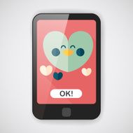 Valentine's Day love heart flat icon with long shadow eps10 N4