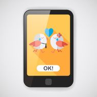 Valentine's Day lover bird flat icon with long shadow eps10 N2