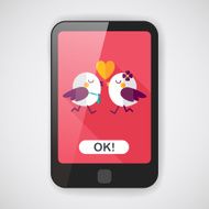 Valentine's Day lover bird flat icon with long shadow eps10 N3