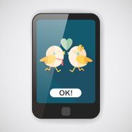 Valentine's Day lover bird flat icon with long shadow eps10 N4