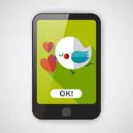 Valentine's Day lover bird flat icon with long shadow eps10 N5