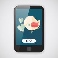 Valentine's Day lover bird flat icon with long shadow eps10 N8
