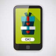 Valentine's Day present flat icon with long shadow eps10
