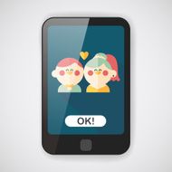 wedding couple flat icon with long shadow eps10