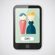 wedding couple flat icon with long shadow eps10 N13