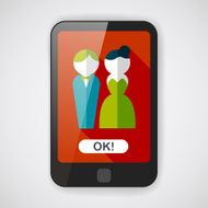 wedding couple flat icon with long shadow eps10 N16
