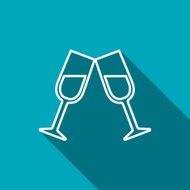 Two glasses of wine or champagne icon N4