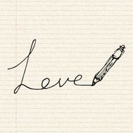 Love heart design on lined paper N9