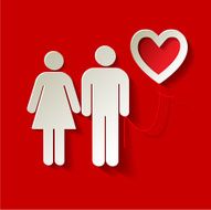 Valentine's Day balloon couple on a red background vector