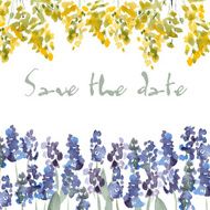 Save The Date invitation with watercolor flowers