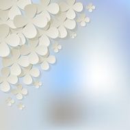Bouquet of white flowers in the corner on bokeh background N2