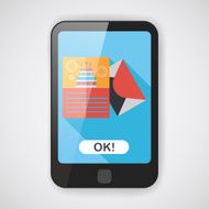 Happy birthday card flat icon with long shadow eps10 N7