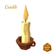 Candle in the cup and a bright flame isolated Vector