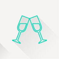 Two glasses of wine or champagne icon N5