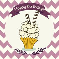 cartoon cupcake N242