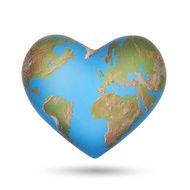 the earth in shape of a heart