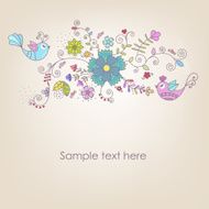 Bright background of birds and flowers N2