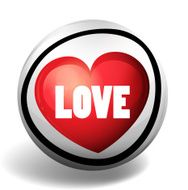 Word love round badge