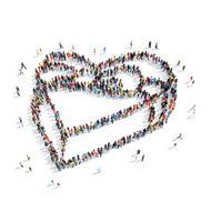 group people shape gift heart