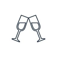 Two glasses of wine or champagne icon N6