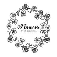 Black and white floral design N14