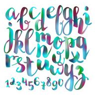 Handwritten brush pen colorful font N2