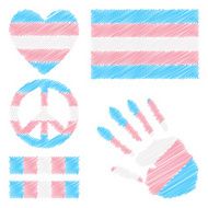 Transgender pride design elements N3