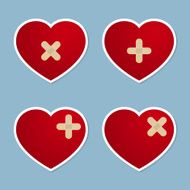 heart with plaster design
