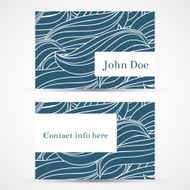 Business card template Visiting with waves N2