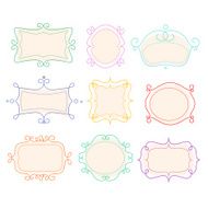 Outline Frames Emblems Mono Line Graphic Vector Illustration