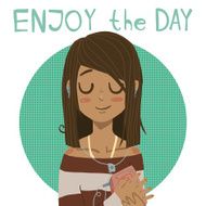 Enjoy the day holiday cartoon greeting card
