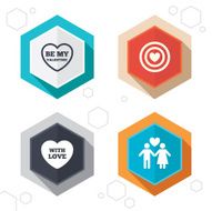 Valentine day love icons Target aim with heart N11