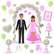 Pink-green wedding design