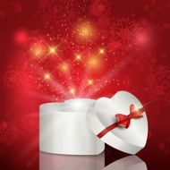 Heart shaped christmas gift box