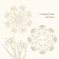 Ornamental rounds with flowers