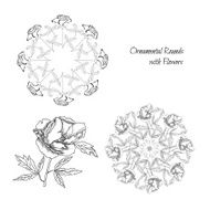 Set ornamental round with flowers N2