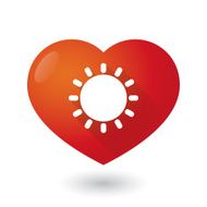 Heart icon with a sun