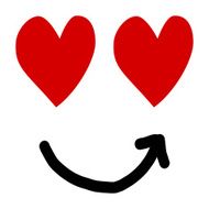 red heart and arrow smile love symbol