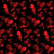 Red hearts made from many round dots